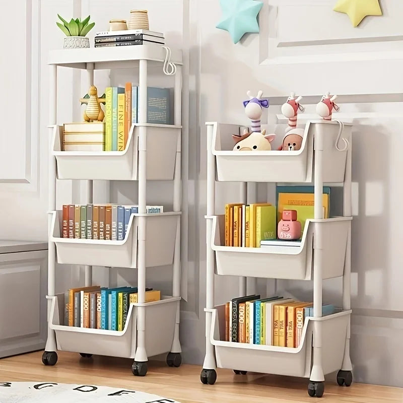 FlexiCart™ 2–5 Tier Rolling Storage Organizer – Slim Space-Saving Cart with Lockable Wheels