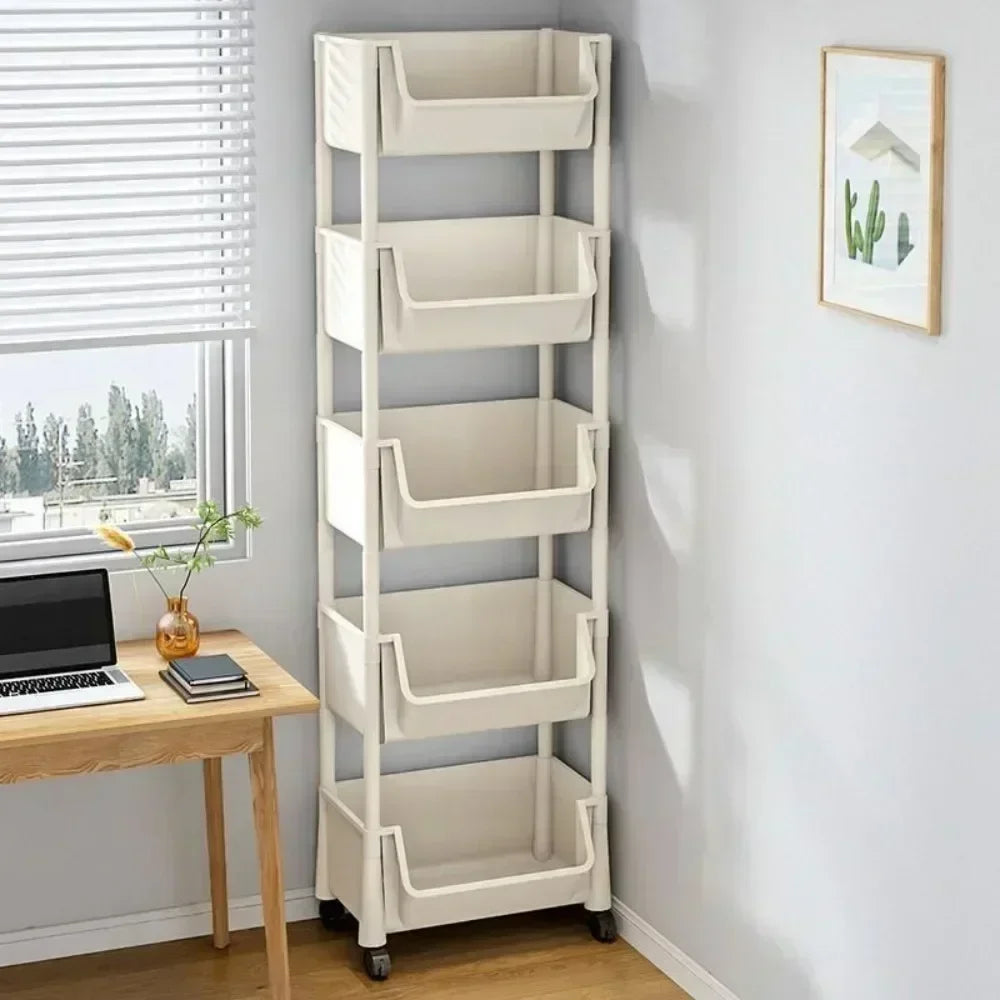 FlexiCart™ 2–5 Tier Rolling Storage Organizer – Slim Space-Saving Cart with Lockable Wheels