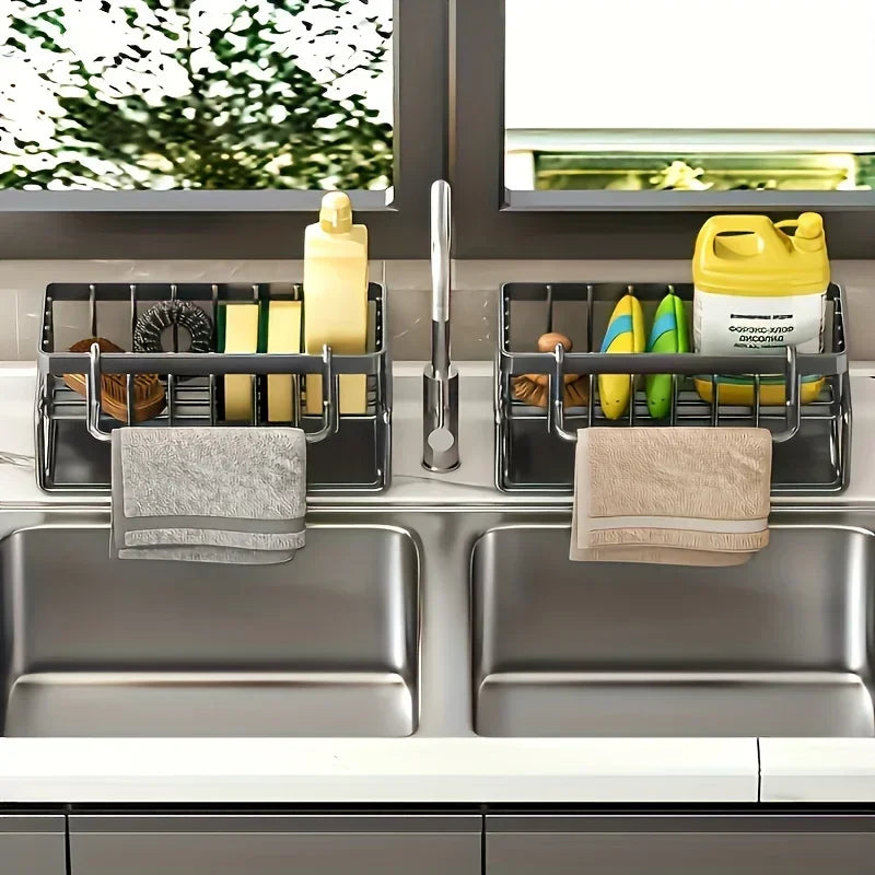 No-Drill Kitchen Sink Organizer & Sponge Holder