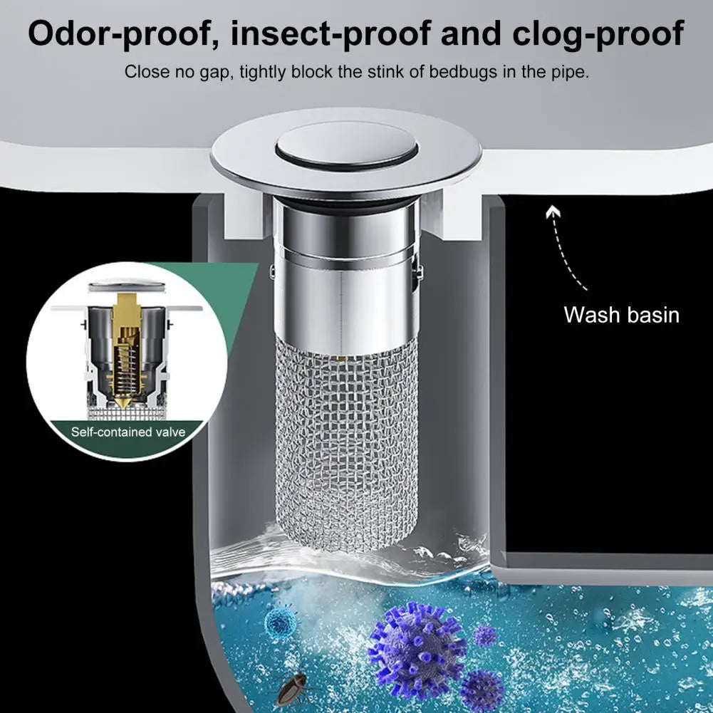 Stainless Steel Universal No-Clog Drain Stopper