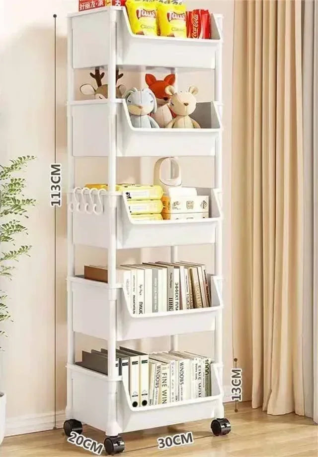 FlexiCart™ 2–5 Tier Rolling Storage Organizer – Slim Space-Saving Cart with Lockable Wheels
