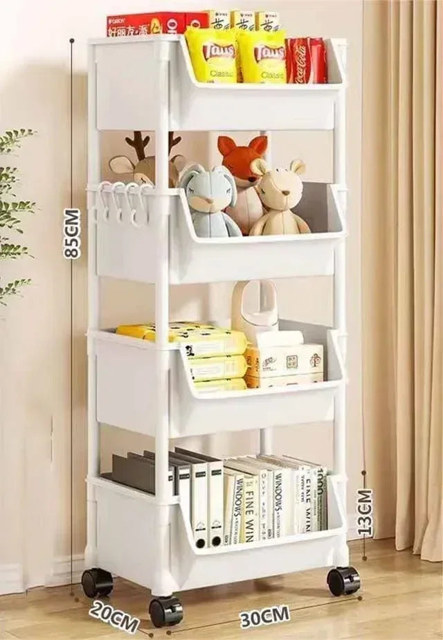 FlexiCart™ 2–5 Tier Rolling Storage Organizer – Slim Space-Saving Cart with Lockable Wheels