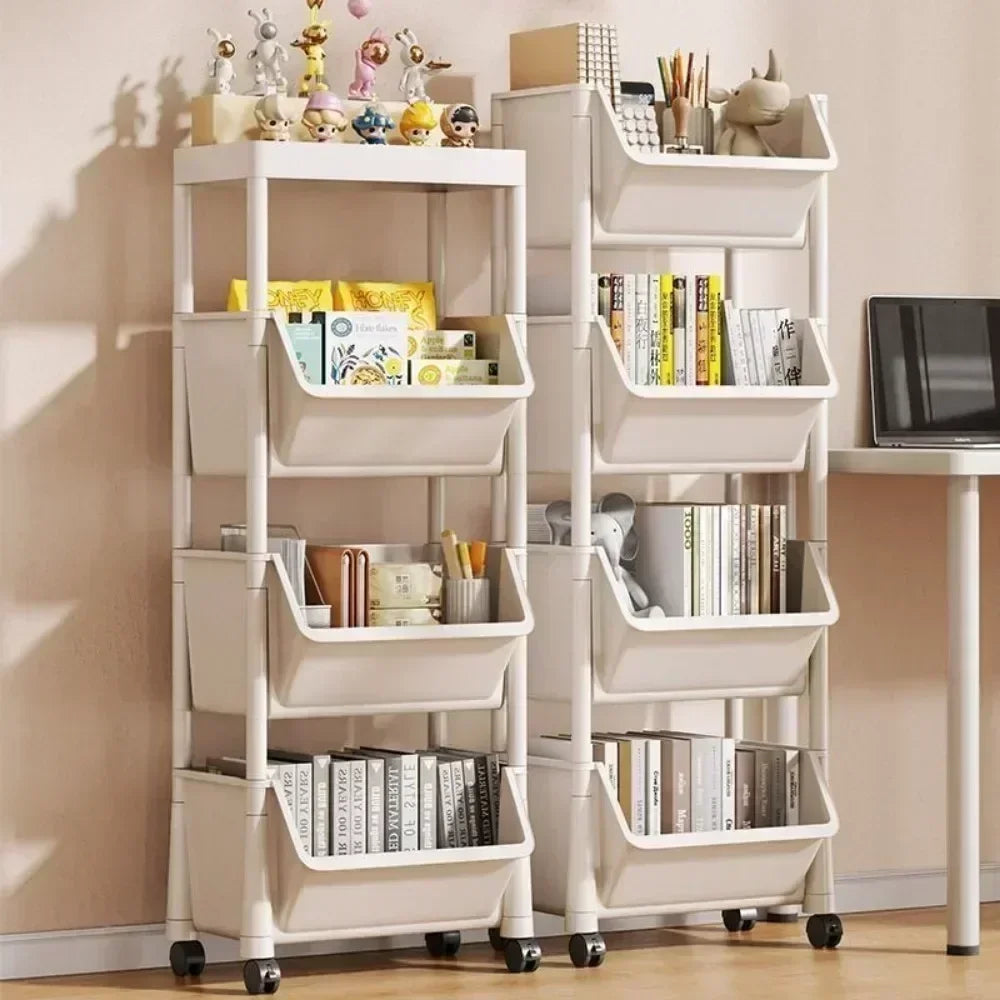 FlexiCart™ 2–5 Tier Rolling Storage Organizer – Slim Space-Saving Cart with Lockable Wheels