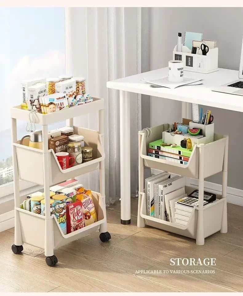 FlexiCart™ 2–5 Tier Rolling Storage Organizer – Slim Space-Saving Cart with Lockable Wheels
