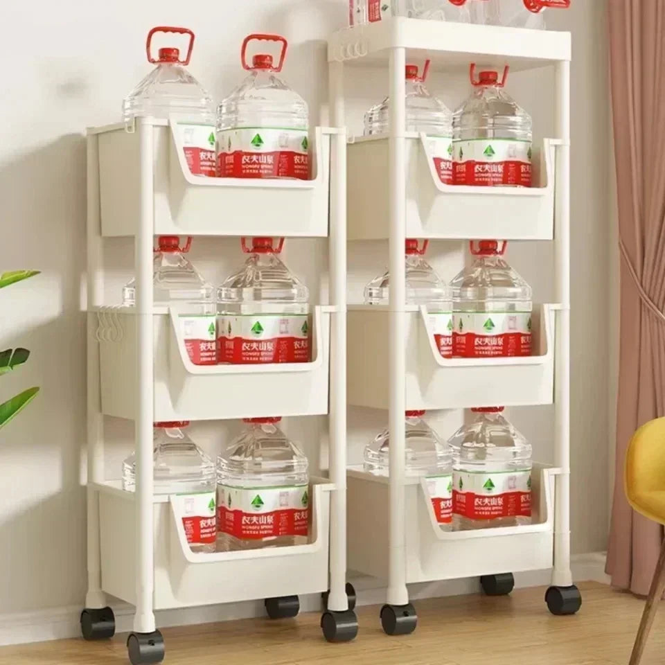 FlexiCart™ 2–5 Tier Rolling Storage Organizer – Slim Space-Saving Cart with Lockable Wheels