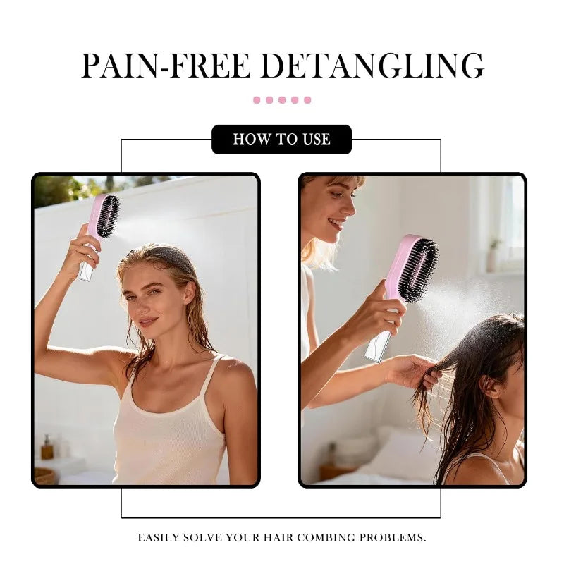 2 in 1 Detangling hair Brush with Water Mist Spray