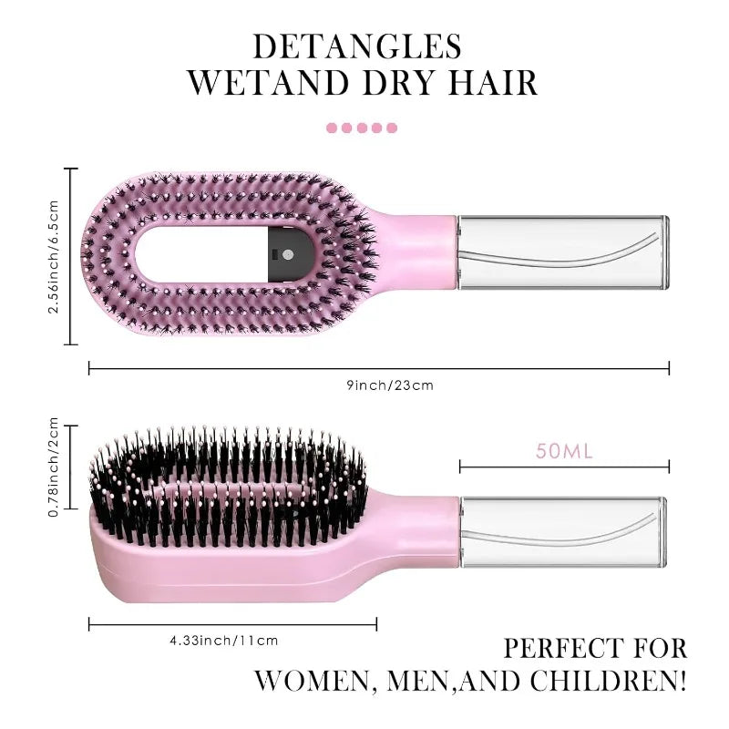 2 in 1 Detangling hair Brush with Water Mist Spray