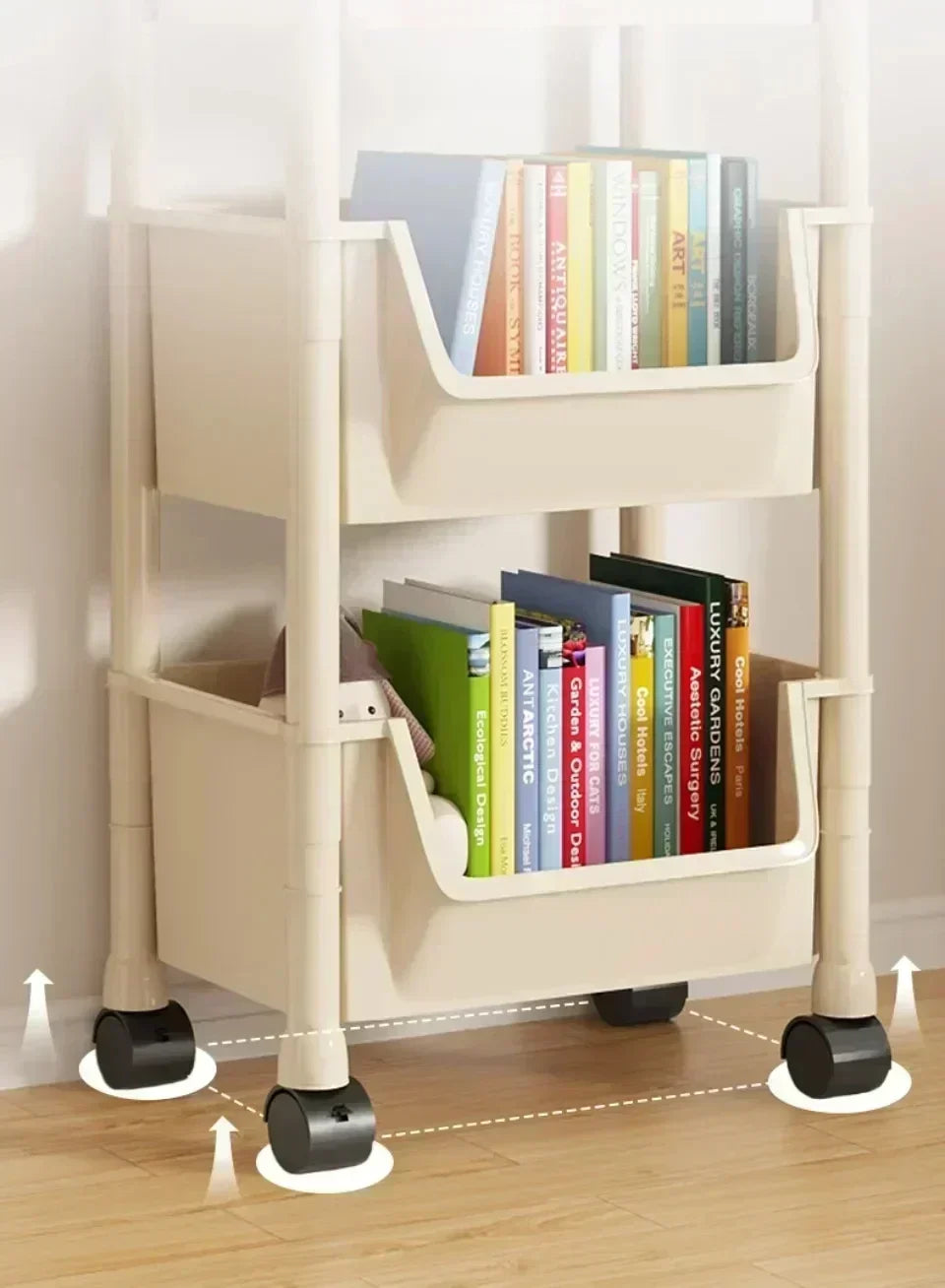 FlexiCart™ 2–5 Tier Rolling Storage Organizer – Slim Space-Saving Cart with Lockable Wheels